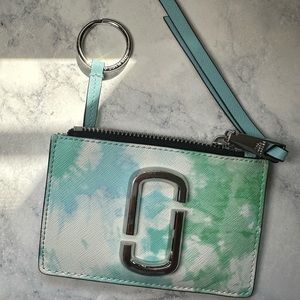 Marc Jacobs Blue & Green 'The Tie-Dye Snapshot' Zip Card Holder